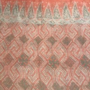 Infinity scarf in coral, white, gray